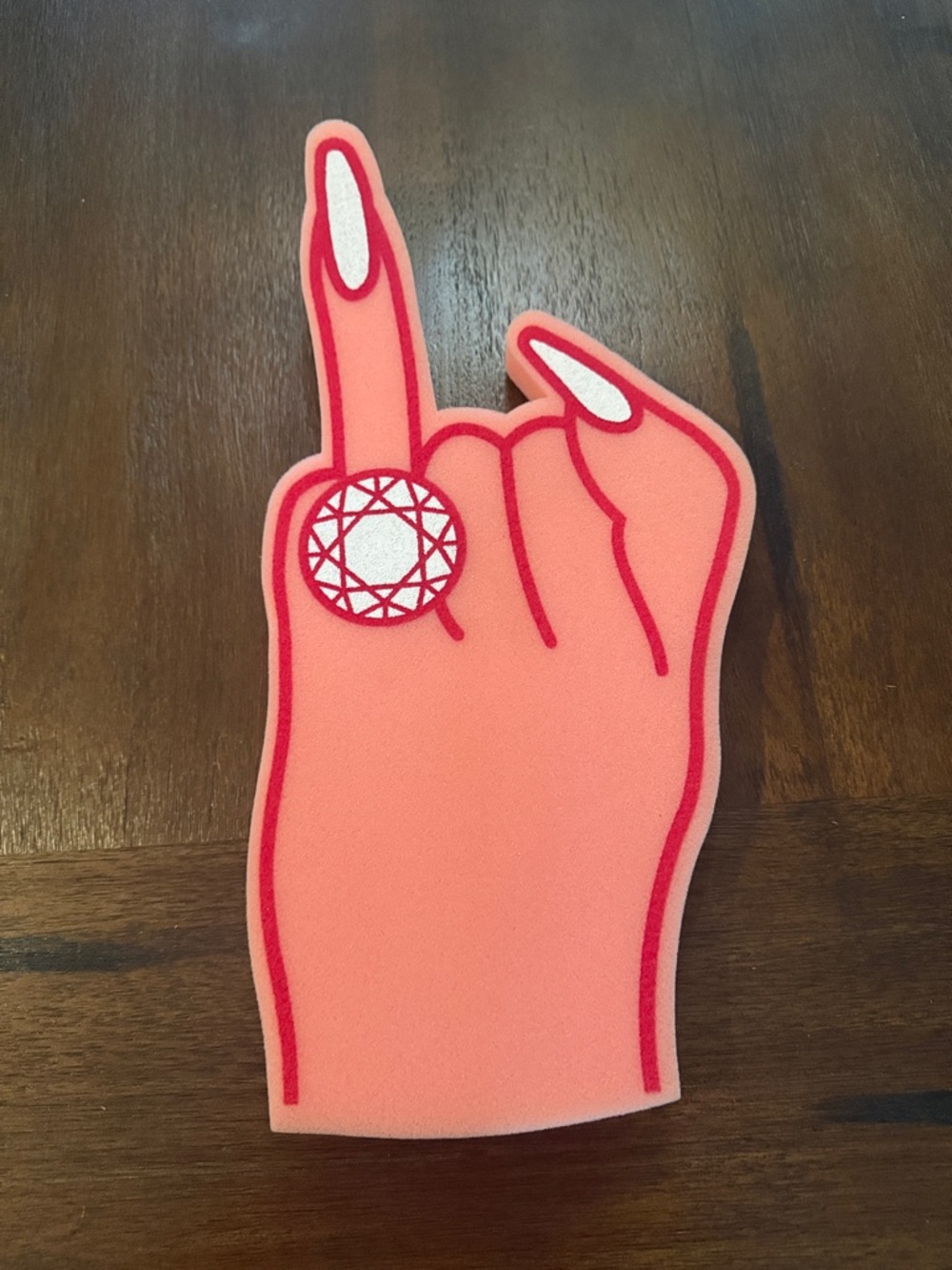 Pink Hand Foam with Ring Graphic- Engaged